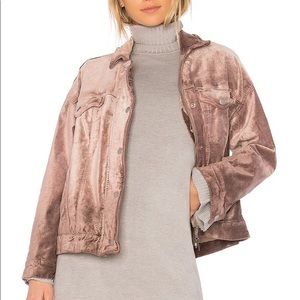 Free People Velvet Tucker Jacket Mauve
